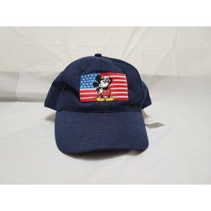 Youth NWT Disney Store Mickey Mouse American Flag Baseball Cap Hat Strap…